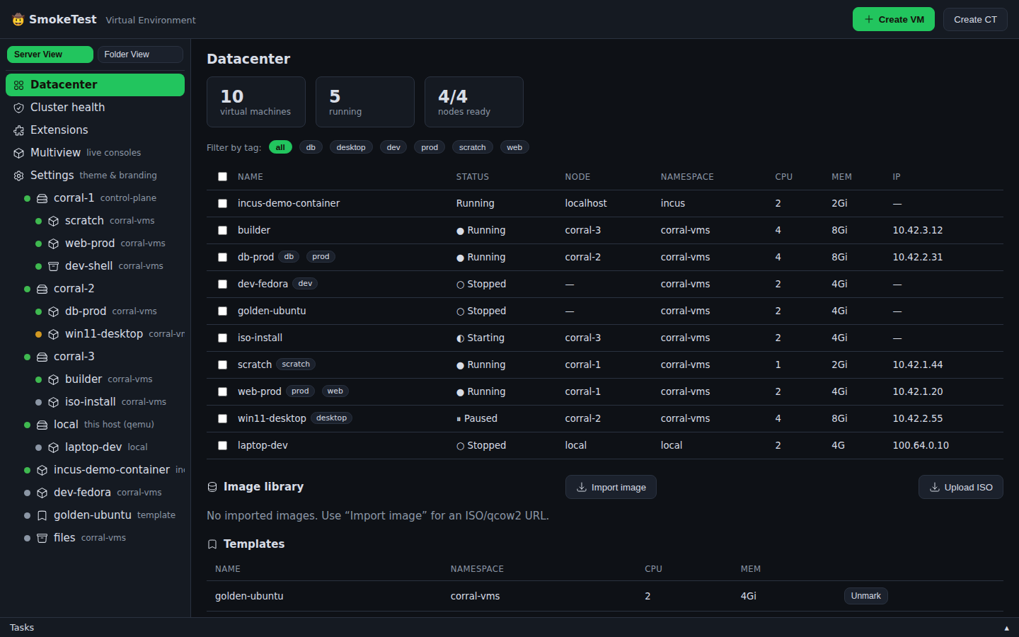 Corral's unified web fleet